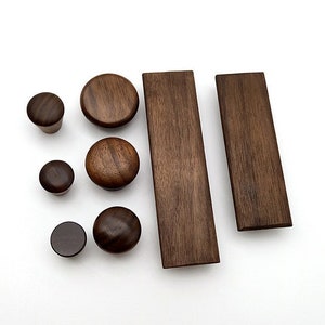 Wooden drawer knobs handles pulls,Walnut dresser knobs,Solid wood round knob,Wardrobe pulls,Cabinet door handle,Door Pulls,Wardrobe Pull