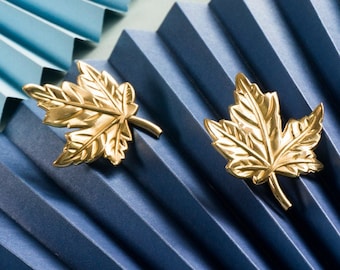 Maple leaf brass knobs and Pulls/brass leaves Drawer Knobs/Cabinet Pulls/Wardrobe Pull /offices Knob /cafes Knob /restaurant  Knob