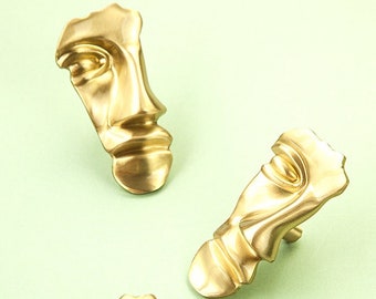 Abstract Mask Face knobs and Pulls/Solid brass drawer knobs/Cabinet Pulls/Wardrobe Pull /Special French knobs/Door pulls/Dresser handles