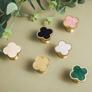 Clover brass knobs and Pulls/Nature shell Drawer Knobs/ Cowhide Clove Cabinet Pulls/Wardrobe Pull/offices Knob /cafes Knob /restaurant Knob image 1