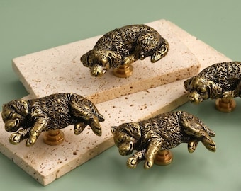 Sleeping Puppy Drawer knobs/Golden Retriever Cabinet Pulls/Custom Engraved Wardrobe Door Pulls/Dog Kitchen Knobs/Nursery decorative handles