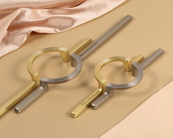 Semicircle Drawer Pulls Brushed Brass Kitchen Pulls half round Brushed Nickel Closet Cupboard Handles Custom Engraved Cabinet dresser pulls