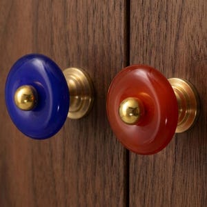 Opal Round Drawer Knobs/Nickel base children Dresser Pulls/Cabinet Handles/Wardrobe Knobs/Unique nursery room knobs/Cupboard handles image 3