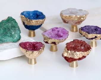 Crystal edging gold one-hole home knobs/Unique crystal Drawer Pulls /Cabinet Pulls/Wardrobe Pull/Irregular crystal Knob