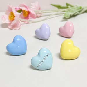 Heart Ceramics Drawer Knobs for kids/children Drawer Pulls for nursery/Custom Engraved Cabinet Pulls/Wardrobe handles/Macarone heart knobs