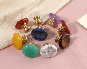 Oval stone Drawer Knobs/Ore slice Drawer Pulls/Custom Engraved Cabinet Pulls/Wardrobe Pull/ Door Knob /Drawer  Knob  /Single hole knob pulls