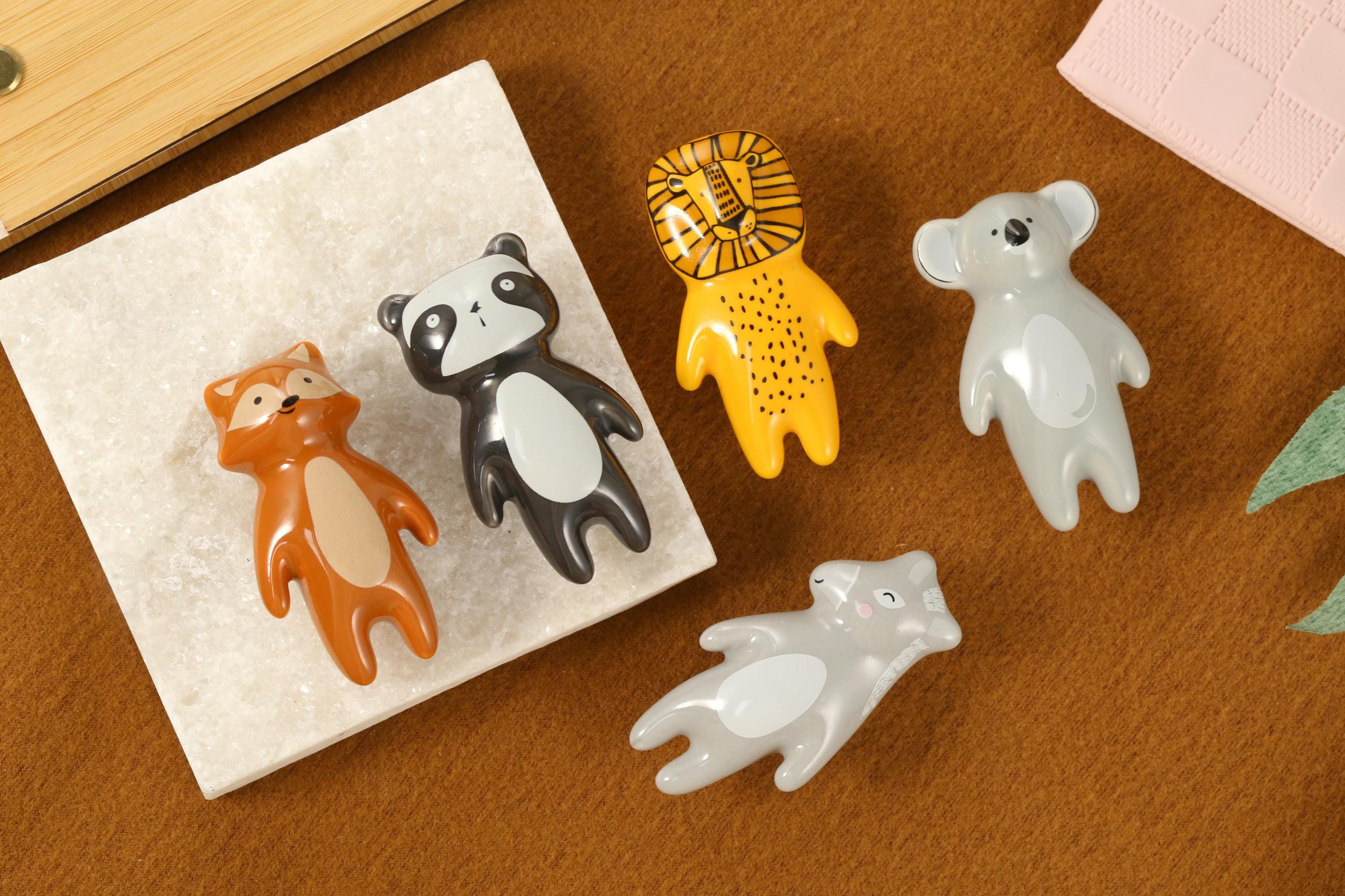 Ceramics Drawer Knobs for kids/ animals children Drawer Pulls for nursery/Cabinet Pulls/Wardrobe Pull/cute animals  Knob /restaurant  Knob