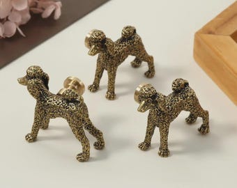 Koperen knopen en knoppen voor puppy's/ladeknoppen puppy/aangepaste gegraveerde kastgrepen/garderobegrepen/kruk kinderkamerdeur/kantoorknoppen/caféknoppen