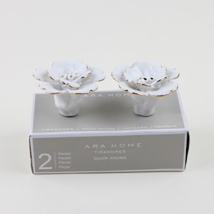 Classical Flower knobs and Pulls/White flower Drawer Knobs/Cabinet Pulls/Wardrobe Pull /offices Knob /cafes Knob /restaurant Knob image 5