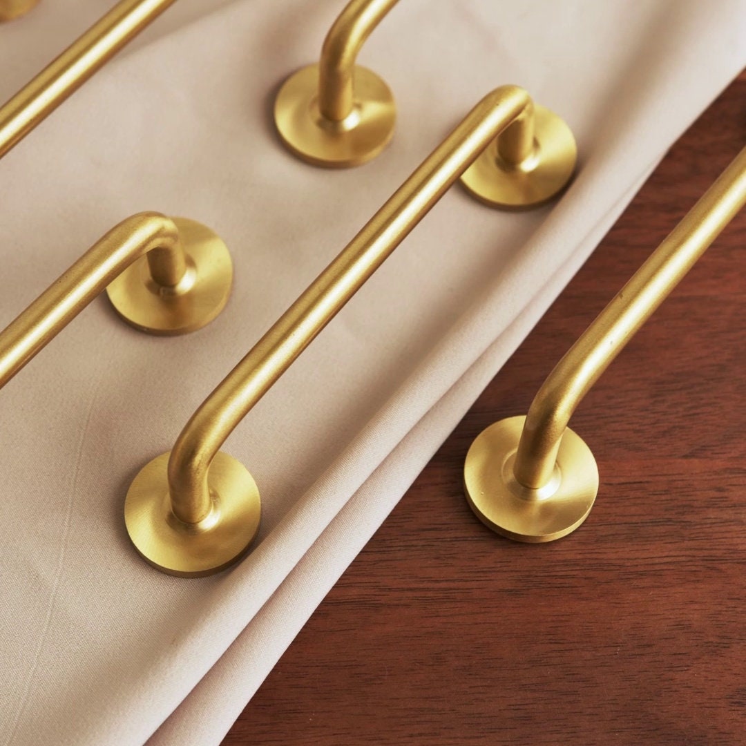 EXTRA long Modern Brass Drawer Knobs pulls/solid kitchen Pull Etsy