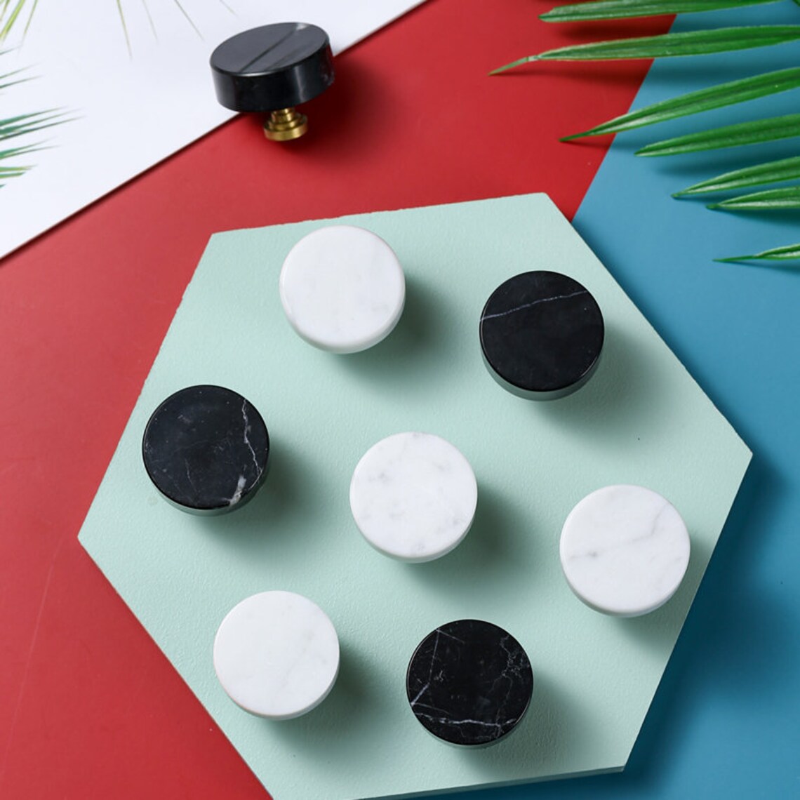 Marble knobs and Pulls black white/brass Drawer Knobs/luxury Etsy
