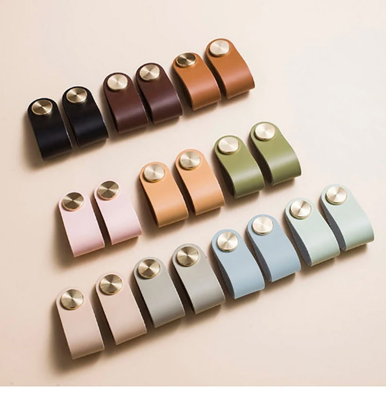 Leather Drawer Pulls\/SHIP from U.S Drawer Knobs\/Cabinet Pulls\/Wardrobe Pull\/ leather door handle \/offices Knob \/cafes  Knob \/