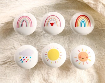 Weather Ceramics Drawer Knobs for kids/children Drawer Pulls for nursery/Cabinet Pulls/Wardrobe Pull/Cute nursery room knob