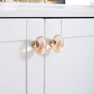 French champagne transparent artificial crystal square pigeon eggs round modern knobs/ cabinet drawer wardrobe furniture knob/Cabinet Pull image 4