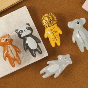 Ceramics Drawer Knobs for kids/animals children Drawer Pulls for nursery/Custom Engraved Cabinet Pulls/Wardrobe Pull/cute animals Knobs
