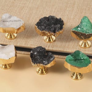 Unique natural crystal knobs/Irregular ore drawer knobs/Custom Engraved cabinet handles/Dresser Wardrobe door pulls/Cupboard Kitchen knobs