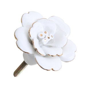 Classical Flower knobs and Pulls/White flower Drawer Knobs/Cabinet Pulls/Wardrobe Pull /offices Knob /cafes Knob /restaurant Knob image 7