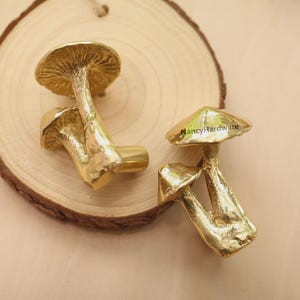Mushroom brass knobs and Pulls/Plant mushroom Drawer Knobs/Custom Engraved Cabinet handles/Wardrobe Pulls/Desk Knobs/kitchen Dresser knobs
