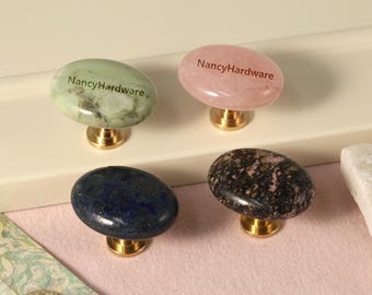 Natural crystal single-hole cabinet knobs/oval quartz Crystal  Drawer Pulls/Custom Engraved Door Pulls/Wardrobe Pulls/Irregular Lapis Knobs