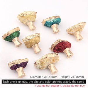 Crystal edging gold one-hole home knobs/Unique crystal Drawer Pulls /Cabinet Pulls/Wardrobe Pull/Irregular crystal Knob image 3