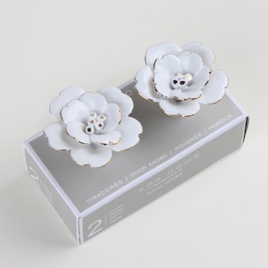 Classical Flower knobs and Pulls/White flower Drawer Knobs/Cabinet Pulls/Wardrobe Pull /offices Knob /cafes Knob /restaurant Knob image 6