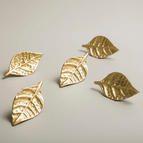 Ginkgo Leaf Brass Knobs and Pulls/ Leaves Drawer Knobs/cabinet - Etsy
