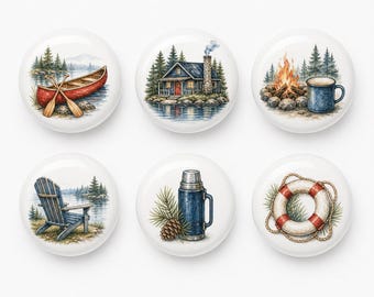 Lake House Boat Ceramic Dresser Knobs/Camping Drawer knob/Campfire Nursery room Handles/Lifebuoy Door Cabinet Pulls/Home Wardrobe handles