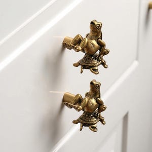 Frog and Turtle knobs and Pulls/Drawer knobs/Custom Engraved Cabinet Pulls/Wardrobe Door Pulls/Kitchen Knobs/Nursery decorative handles image 3