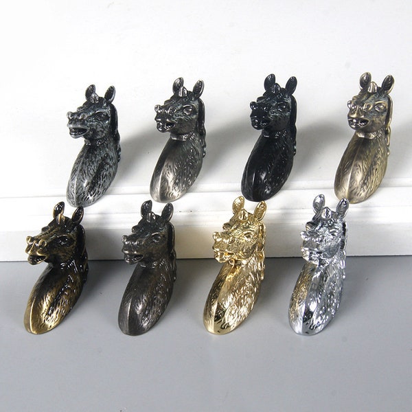 Horse brass knobs and Pulls/ Animal Drawer Knobs/horse Cabinet Pulls/Wardrobe Pull/ angle door handle/cafes Knob/restaurant  Knob