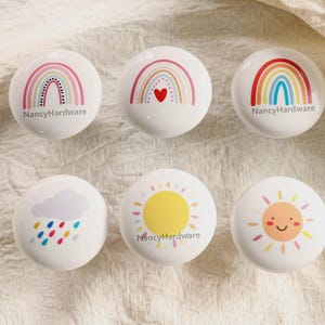 Weather Ceramics Drawer Knobs for kids/children Drawer Pulls for nursery/Custom Engraved Cabinet Pulls/Wardrobe Pull/Cute nursery room knob