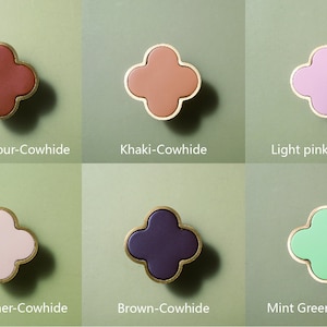 Clover brass knobs and Pulls/Nature shell Drawer Knobs/ Cowhide Clove Cabinet Pulls/Wardrobe Pull/offices Knob /cafes Knob /restaurant Knob image 3