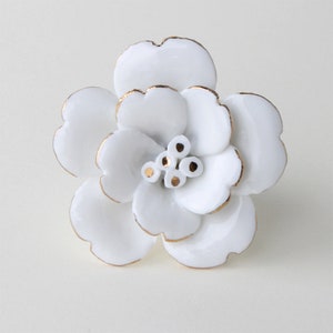 Classical Flower knobs and Pulls/White flower Drawer Knobs/Cabinet Pulls/Wardrobe Pull /offices Knob /cafes Knob /restaurant Knob image 3