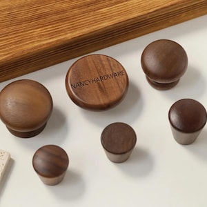 Wooden drawer knobs handles pulls,Walnut dresser knobs,Custom Engraved Solid wood knobs,Wardrobe pulls,Cabinet door handle,Door Pulls