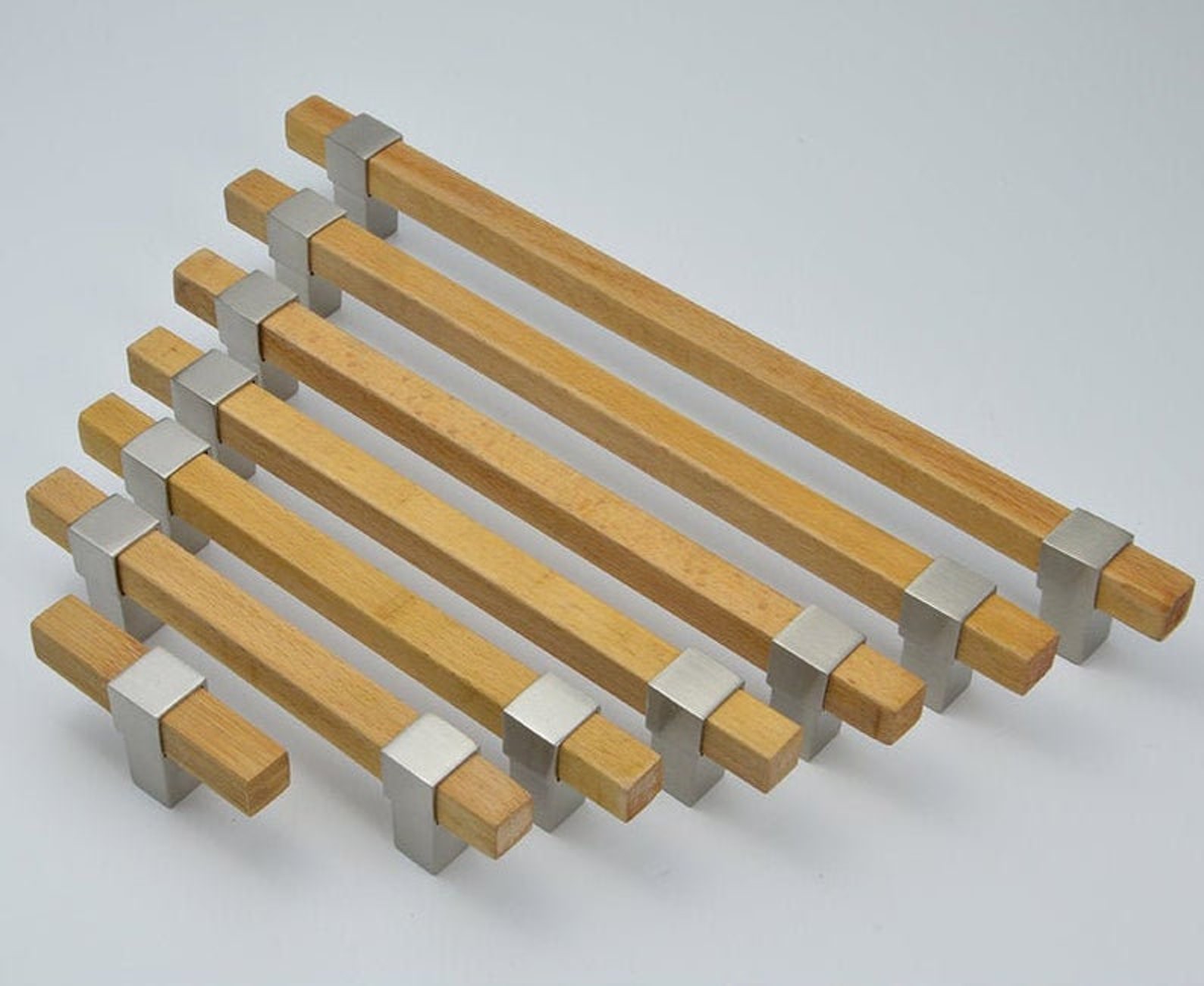 Modern Wood Door Pull Handle /square Wood Pulls/ Drawer Etsy