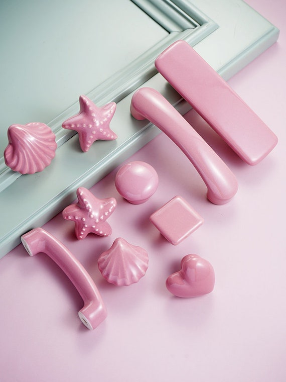 Ceramics Drawer pulls for kids room/pink children Drawer Pulls Etsy