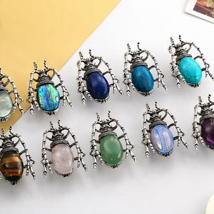 Insect Dresser knobs/Abalone shell Drawer pull/Custom Engraved Cabinet handles/Crystal Stone Wardrobe Door Pulls/Nursery bedroom decor Knobs