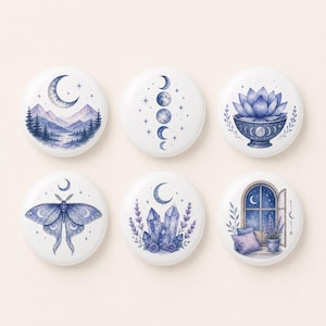Indigo Moon Keramik Lådknoppar/Meditation Garderobsknopp/Fjärils Skåpdörrhandtag/Berg Barnrumshandtag/Byråknopp