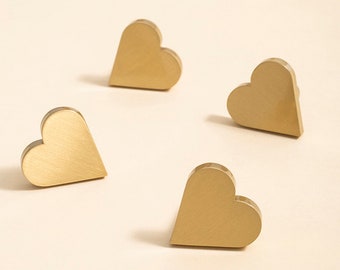 Brushed brass Heart single hole knob/ Drawer Knobs/Cabinet Pulls/Wardrobe Pull/offices Knob /cafes Knob /restaurant  Knob