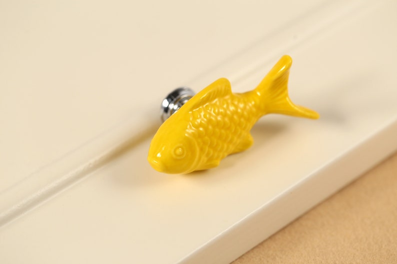 Ceramic Fish Cabinet Knobs Colorful Dresser Knob,Wardrobe Pull,Modern drawer Hardware,ceramic cupboard knobs,Nursery children room handles image 8