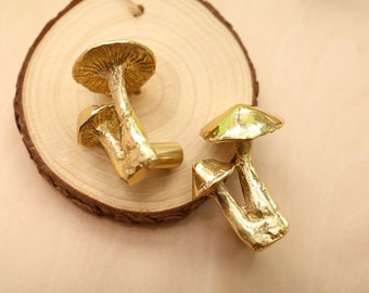 Champignon messing knoppen en Pulls / Plant paddestoel Lade knoppen / Kast Pulls / Wardrobe Pull / Desk Knob / keuken Knop / Dresser knoppen