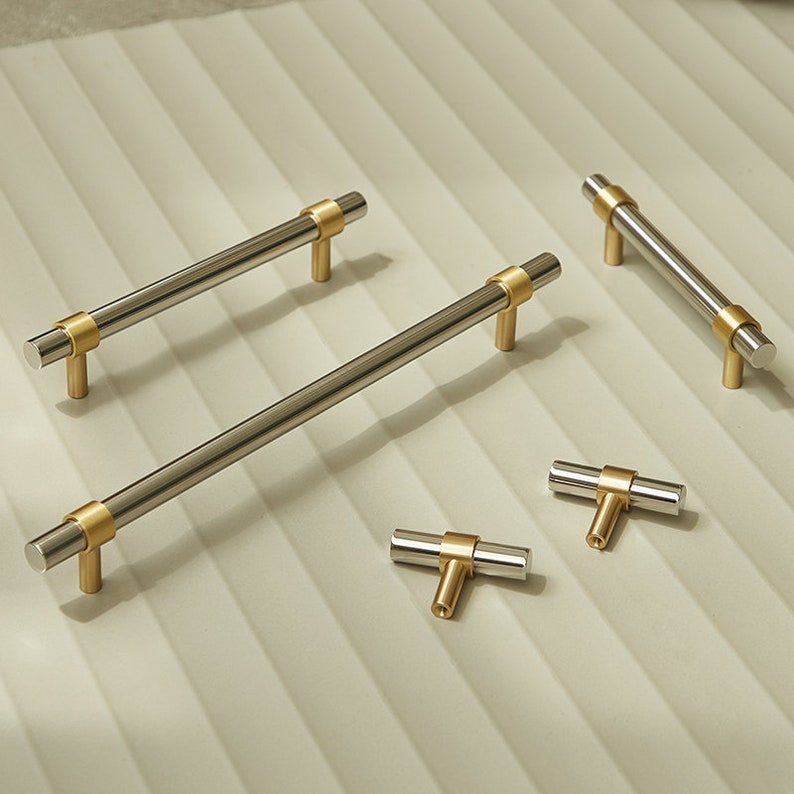 Stainless Steel Brass Pulls/ Drawer Knobs/Cabinet Pulls/Wardrobe Pull/ home Knob Concise Style Furniture Hardware image 1