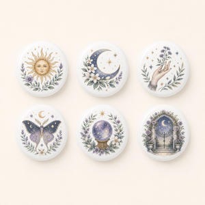 Celestial Ceramic Drawer Knobs/Tarot Cabinet knob/Wardrobe Door Pulls/Garden Flower Children room Handles/Sun Moon Home Dresser Knob