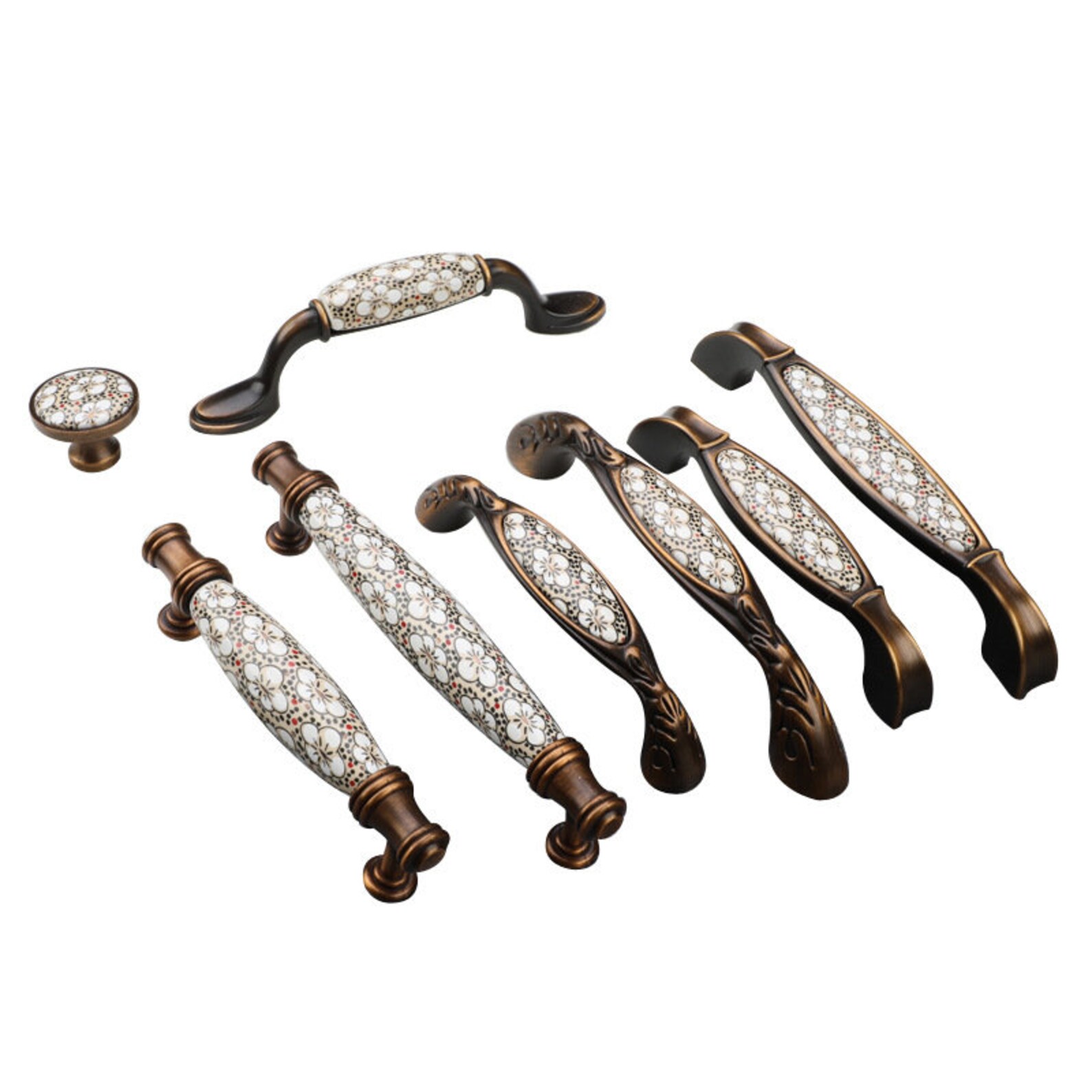 Bronze Mosaic Ceramic Drawer Pulls/ Plum blossom Mosaic Etsy