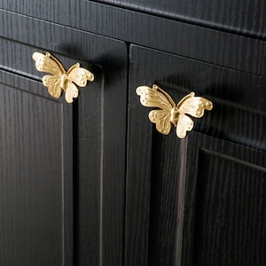 Solid brass butterfly knobs and Pulls/ Drawer Knobs/Cabinet Pulls/Wardrobe Pull/door handle /offices Knob /cafes Knob /restaurant Knob image 1
