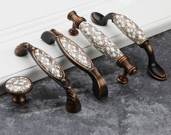 Tiroir en céramique rétro Tirettes / Fleur de prunier Mosaïque céramique Cabinet Pulls / Poignées de garde-robe en céramique / Poignées de maison / Poignées de café