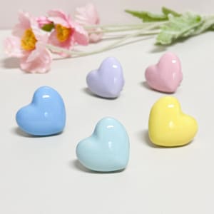 Heart Ceramics Drawer Knobs for kids/children Drawer Pulls for nursery/Custom Engraved Cabinet Pulls/Wardrobe handles/Macarone heart knobs