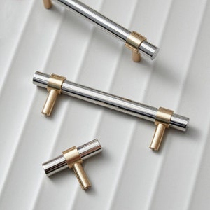 Stainless Steel Brass Pulls/ Drawer Knobs/Cabinet Pulls/Wardrobe Pull/ home Knob Concise Style Furniture Hardware image 6