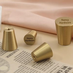 Cone knobs,Modern Solid Brass Kitchen Cabinet Drawer Knobs Custom Engraved Gold Furniture Dresser Cupboard Wardrobe Door Pulls Dresser knobs