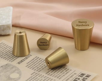 Cone knobs,Modern Solid Brass Kitchen Cabinet Drawer Knobs Custom Engraved Gold Furniture Dresser Cupboard Wardrobe Door Pulls Dresser knobs
