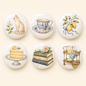 Pomelli per cassetti in ceramica a tema torta al limone/Pomelli per armadi a tema libri letterari/Pomelli per cassettiere/Pomelli per ante di mobili da fiori/Maniglie per camerette dei bambini